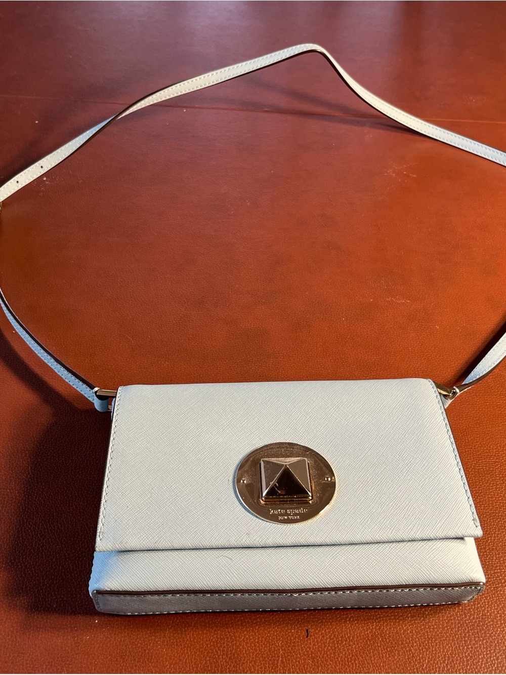 kate spade light blue Crossbody with Gold-Tone Medallion